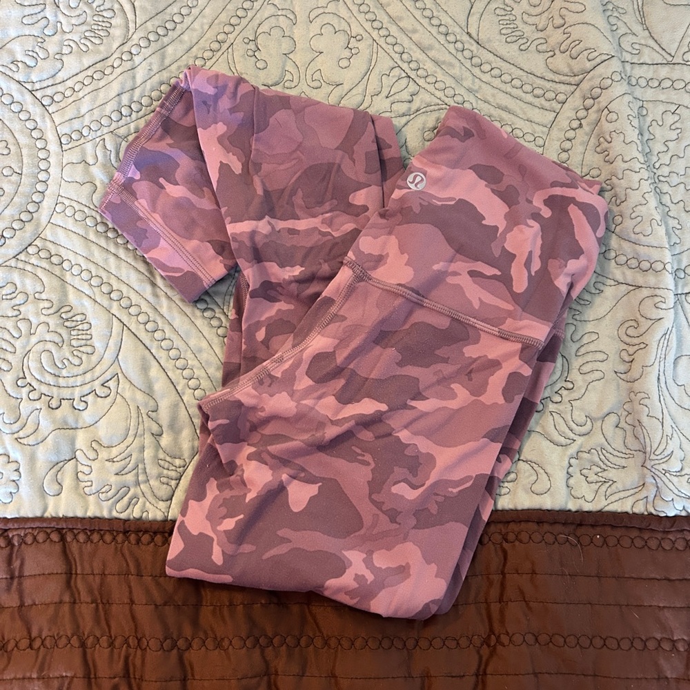 Purple Camo Lulu leggings.